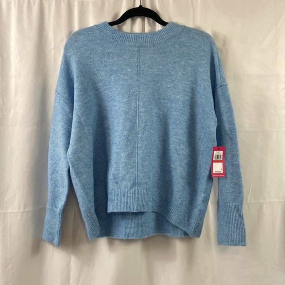 Vince Camuto Blue Heathered Sweater Relaxed Fit Crewneck Long Sleeve Size XS NWT